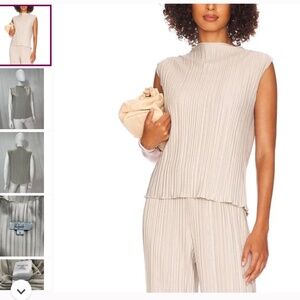 Rails Cream Pleated Blouse - Silk - Size M